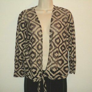 Chico's Travelers Size 1, M Brown Sheer Wrap Top